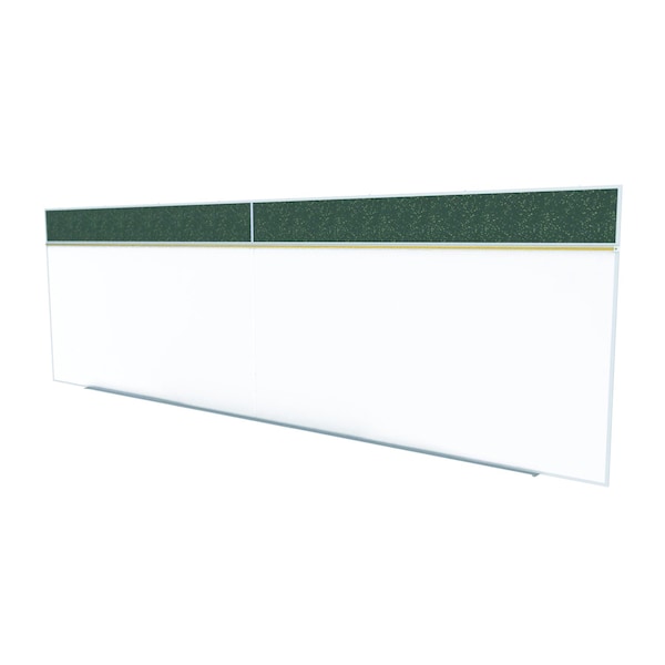 Combo Whiteboard/Bulletin, Mag Por/Rcycld, Styl A, 5 ft H x 16 ft W, Tan Spckd